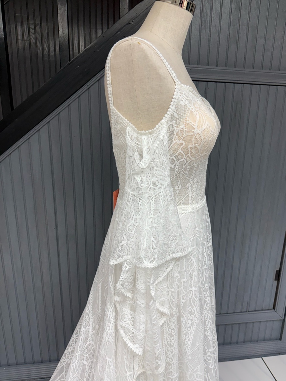 Wilderly Bride Genevieve Lace Boho Wedding Dress Gown Ivory Petite, Lace Crochet - Picture 11 of 17